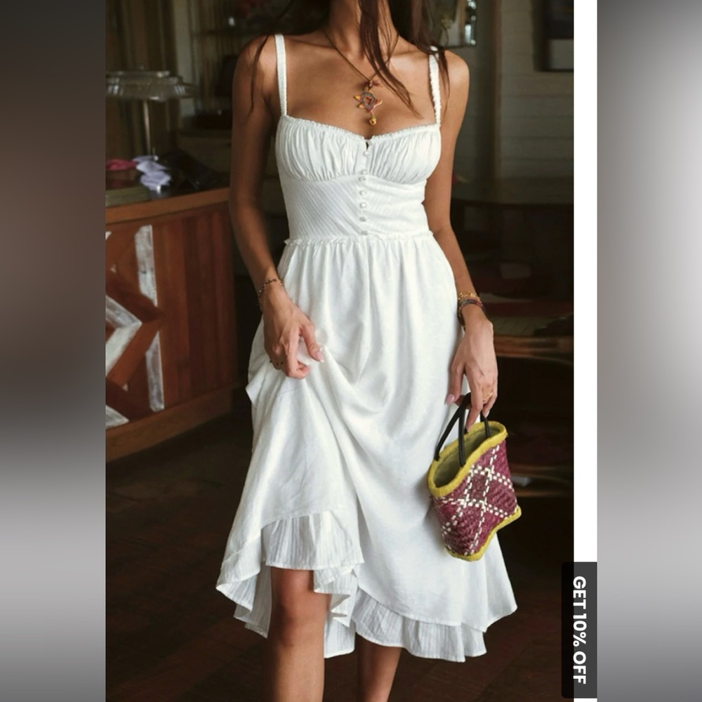 White Commense Dress Size Large